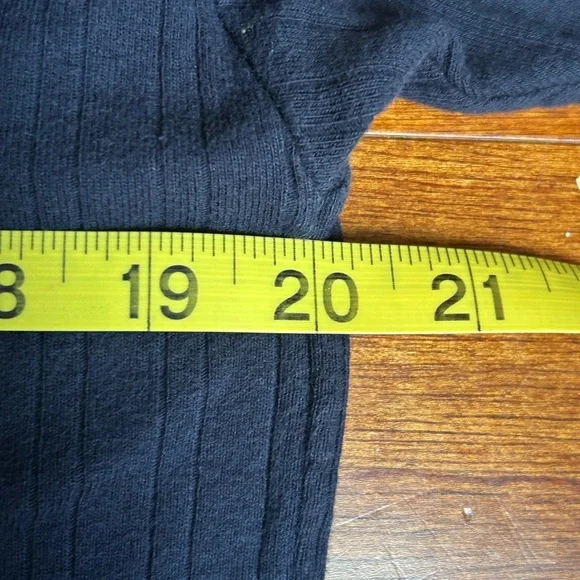 Vintage Polo Ralph Lauren Sport Top Ribbed Knit Crewneck 90s Blue Size L Cotton - Picture 7 of 8